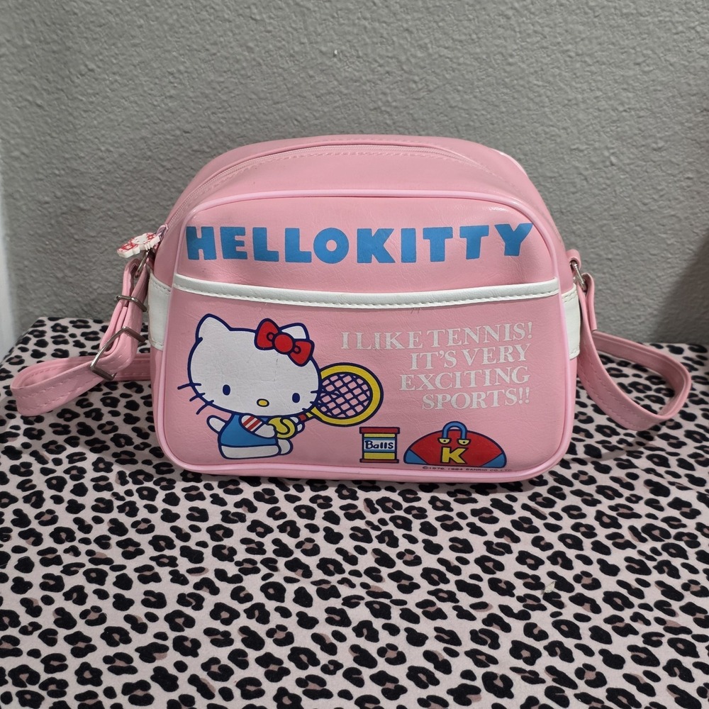 Vintage Hello Kitty Pink Bag Purse 1984 Sanrio Tennis Theme